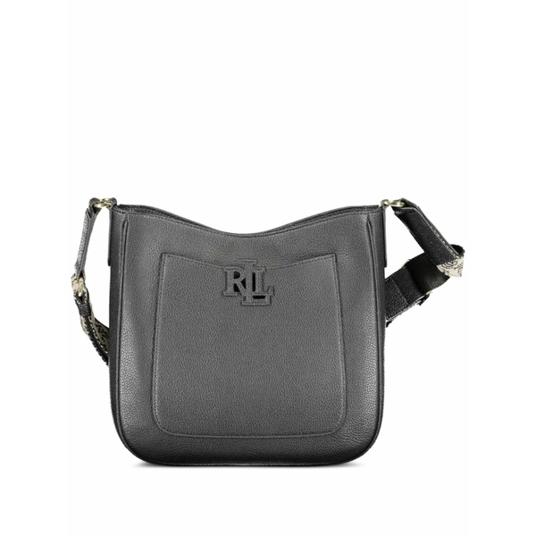 ラルフローレン レディース トートバッグ 御徒面子 Rl monogram pebbled leather tote bag Black