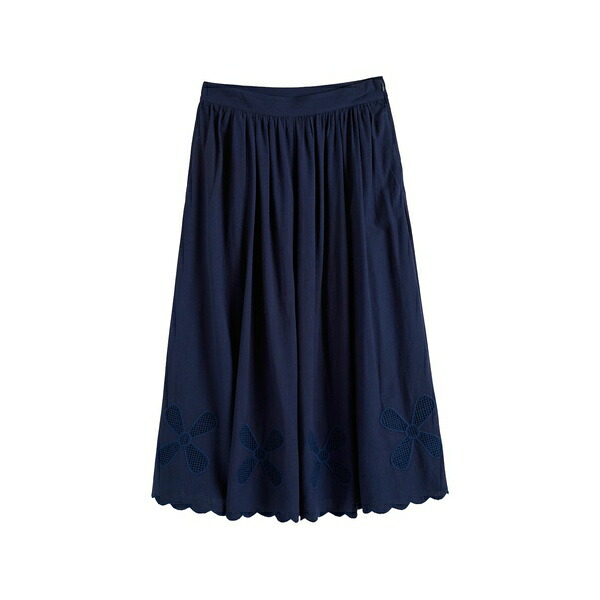 チンティアンドパーカー レディース スコート ボトムス Broderie scalloped MIDI skirt Blue