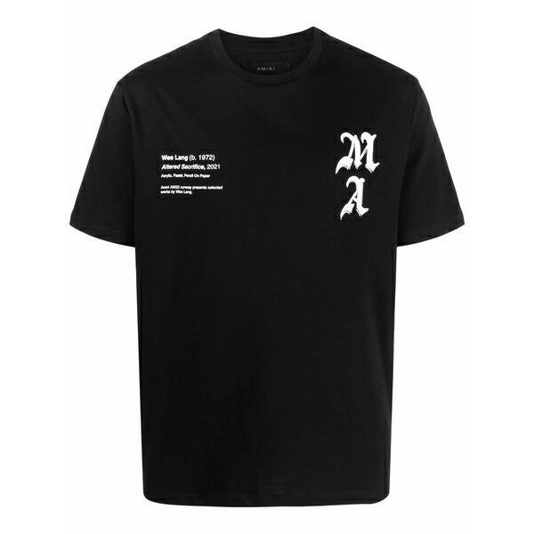 アミリ メンズ プルオーバー トップス X wes lang checker skull t-shirt Black