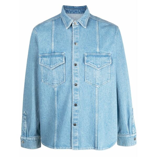 ナヌーシュカ メンズ プルオーバー トップス Button-up denim shirt Blue