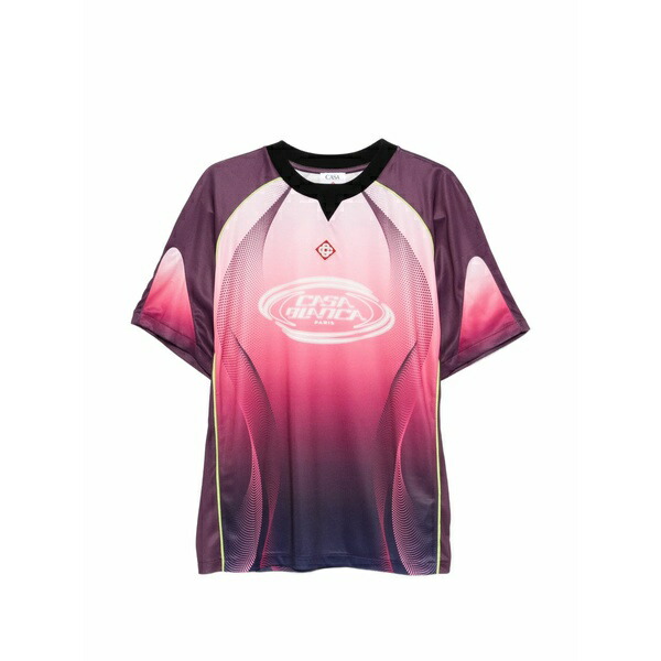 カサブランカ メンズ プルオーバー トップス Aubergine gradient short-sleeve t-shirt Purple