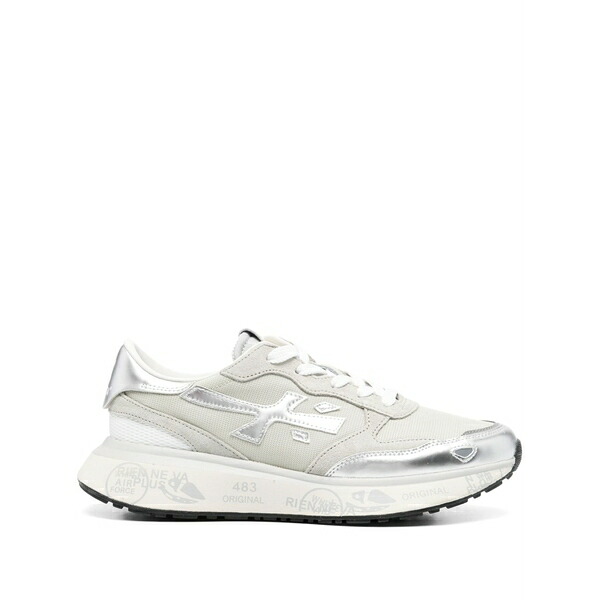 プレミアータ レディース スニーカー シューズ Lauryn metallic-finish panelled sneakers Grey