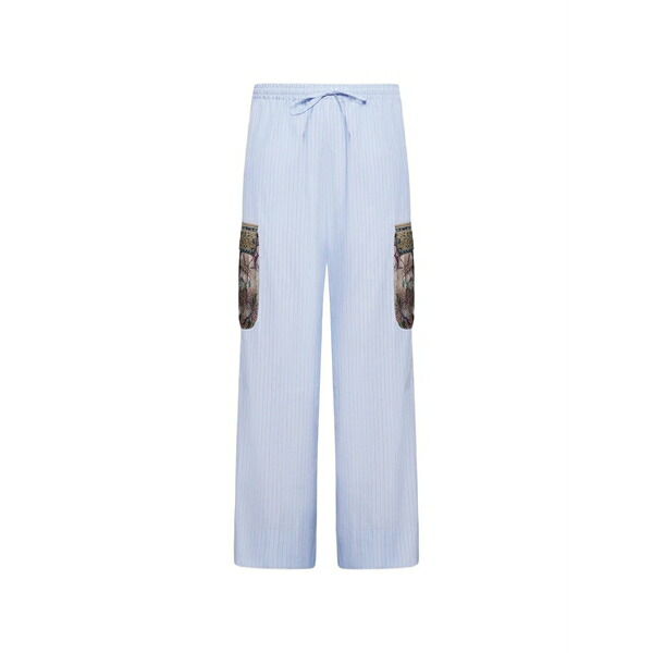 ピエール＝ルイ・マシア メンズ 心地よいズボン下 ボトムス Alomhi floral-patch cotton cargo pants Blue