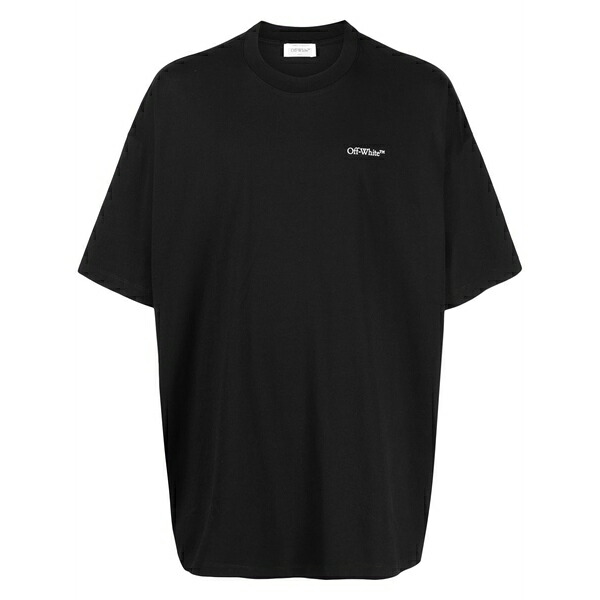 象牙色 メンズ ティーシャツ トップス Logo-print short-sleeve t-shirt Black