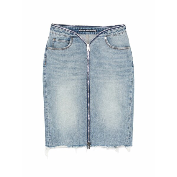 アレキサンダーワン レディース スコート ボトムス Zip raw-hem skirt Blue