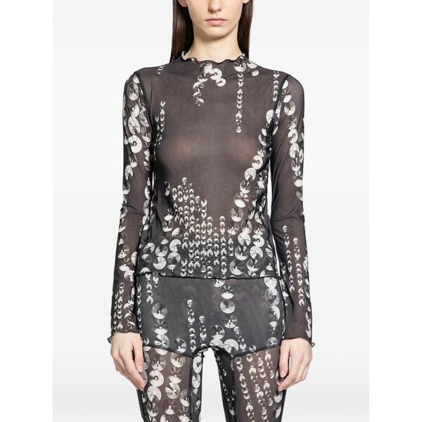 ナウルズ レディース ティーシャツ トップス Halcyon sheer top Black