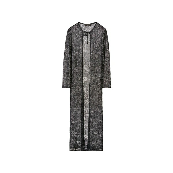 ファビアナ フィリッピ レディース 厚地の外套 アウター Tie-neck sequin-embellished cardigan Black