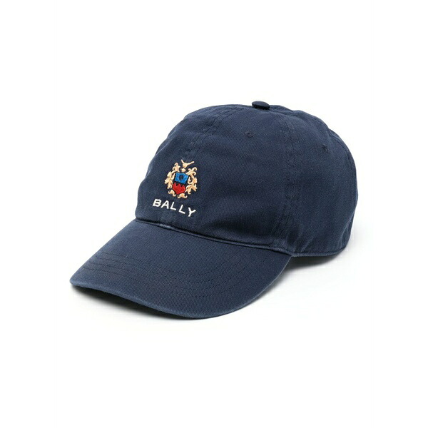 バリー メンズ かぶり笠 佩び物 Logo-embroidered cotton baseball cap Blue
