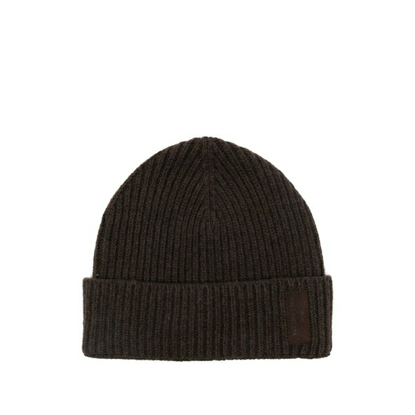 ポールアンドシャーク メンズ かぶり笠 佩び物 Ribbed wool beanie Brown