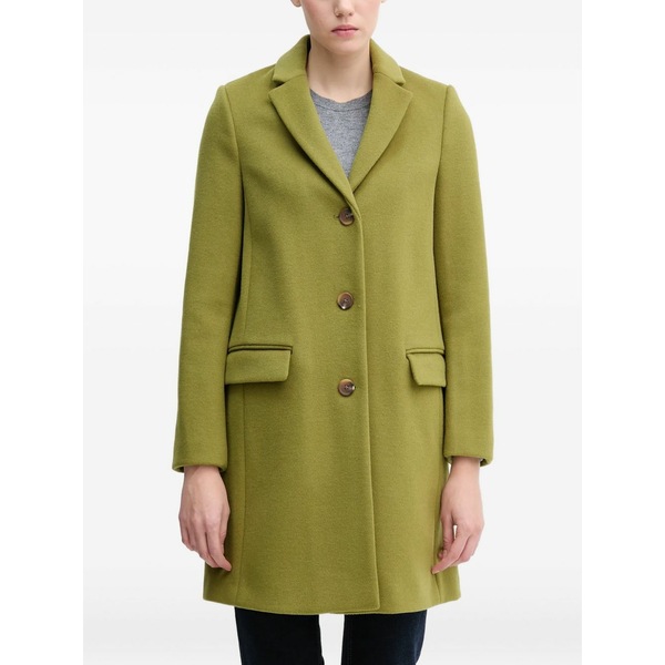ベネトン  レディース 厚地の外套 アウター Button pocket coat Green