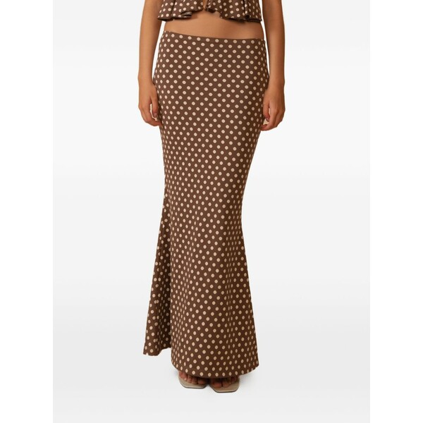 モンシー レディース スコート ボトムス Natalia polka-dot maxi skirt Brown