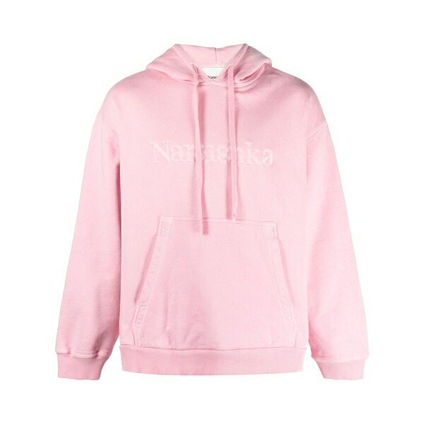 ナヌーシュカ メンズ パーカー・スウェットシャツ アウター Logo-embroidered cotton hoodie Pink