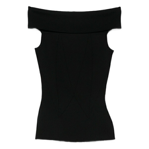 ジバンシー レディース プルオーバー トップス Off-shoulder ribbed top Black