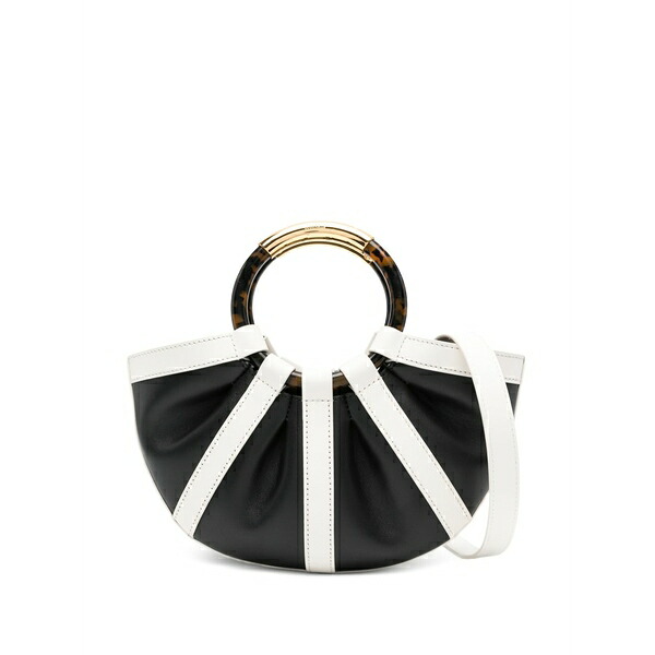 コチネレ レディース トートバッグ 御徒面子 Round-handle leather tote bag Black