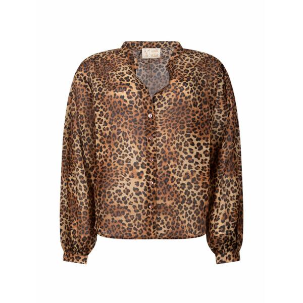 エムシーツーセイントバース レディース シャツ トップス Leopard-print semi-sheer shirt Brown｜asty 37,570円