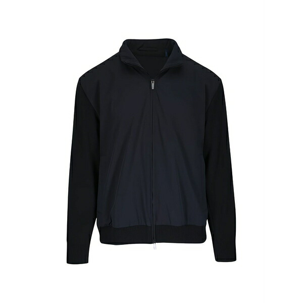 ポールアンドシャーク メンズ ジャケット&ブルゾン アウター Wool-paneled zip-up jacket Black|asty