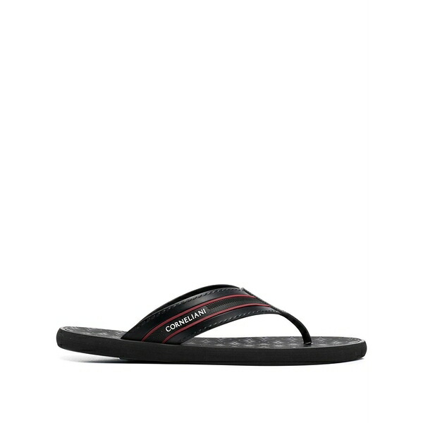 コルネリアーニ メンズ サンダル シューズ Logo-print thong sandals Black