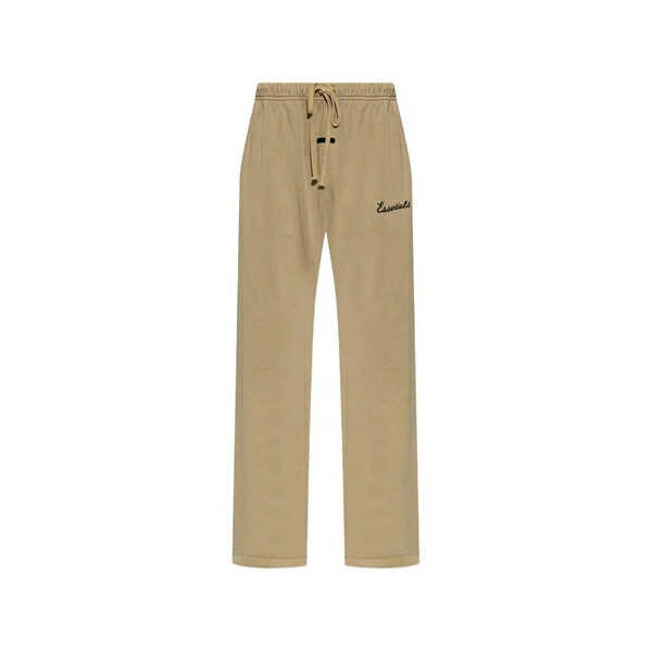 エフオージーエッセンシャルズ メンズ 心地好いズボン下 ボトムス Logo-embroidered track pants Neutrals