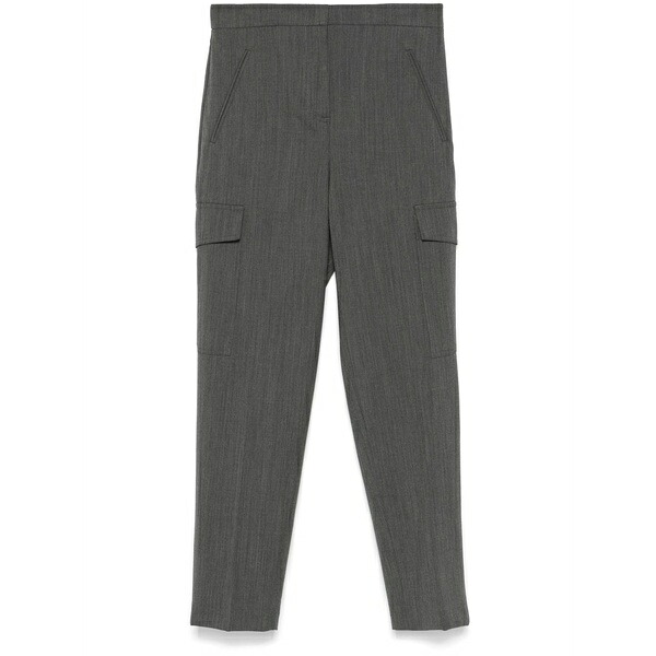 ツイン仕掛ける レディース 心地好いズボン下 ボトムス Straight-leg cargo pants Grey