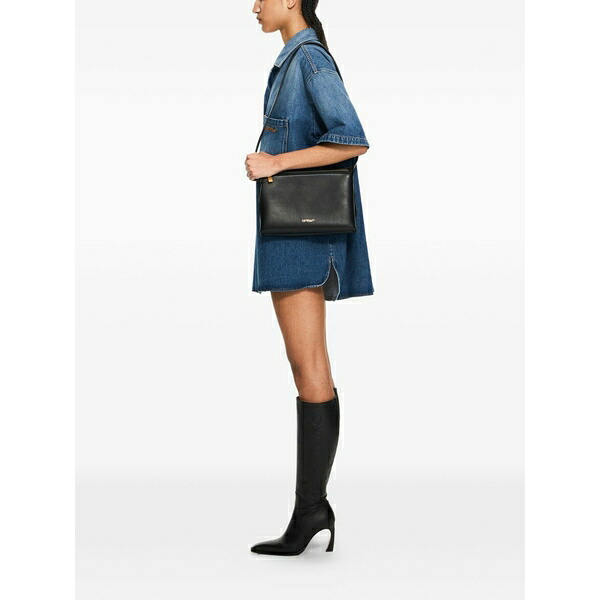 象牙色 レディース ショルダーバッグ 御徒面子 Sandbag 404 leather shoulder bag Black