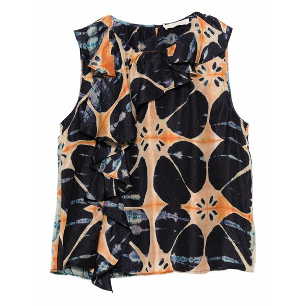 ウラ・ジョンソン レディース プルオーバー トップス Floral-print silk blouse Blue