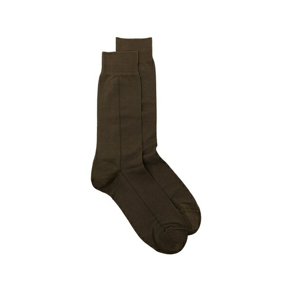 ゼニア メンズ ソックス アンダー御召しもの Tonal-stitching socks  Brown