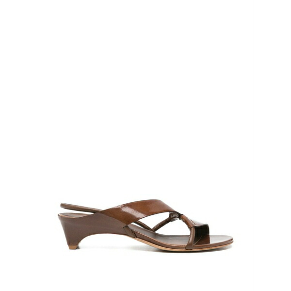 デル カルロ レディース サンダル シューズ Crossover-strap slingback sandals Brown