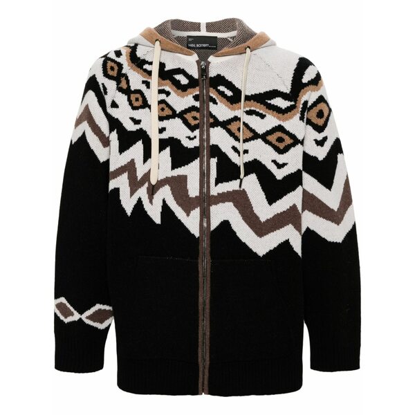 ニールバレット メンズ パーカー・スウェットシャツ アウター Norway knitted hoodie Black
