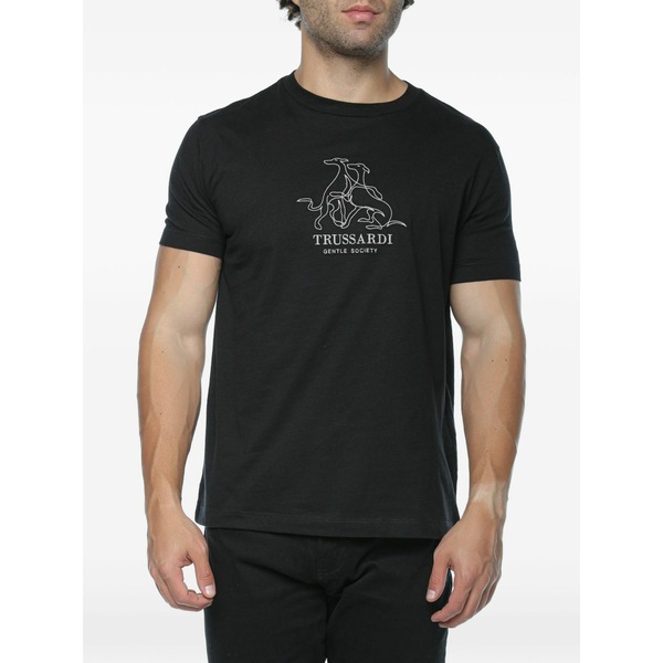 トラサルディ メンズ プルオーバー トップス Logo t-shirt Black