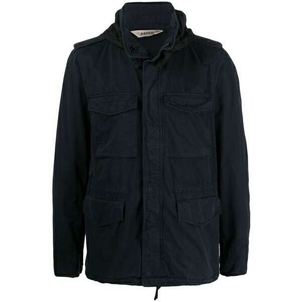 アスペジ メンズ 上衣＆上衣 アウター Multi-pocket military jacket Blue