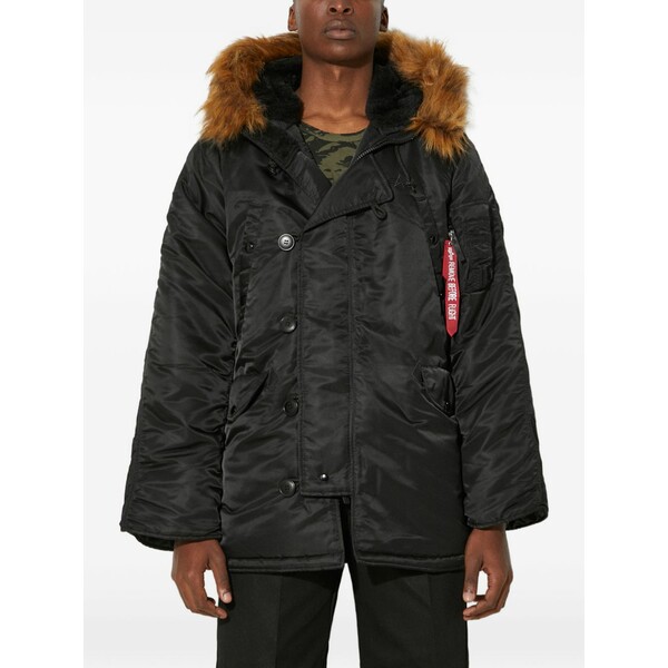 アルファインダストリーズ メンズ 上衣＆上衣 アウター Hooded jacket Black
