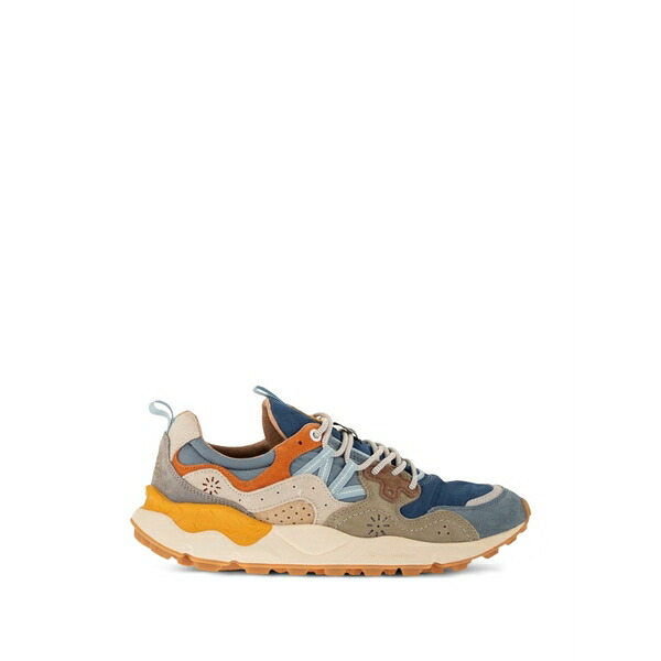 御花お山 メンズ スニーカー シューズ Yamano 3 panelled sneakers Blue