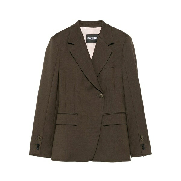 ドンダップ レディース 上衣＆上衣 アウター Single-button notched-lapels blazer Brown