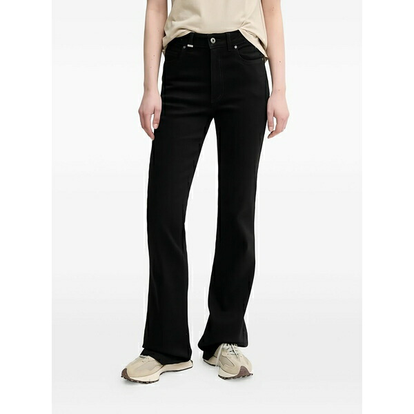 ベネトン  レディース ジーンズズボン下 ボトムス Logo-patch flared jeans Black