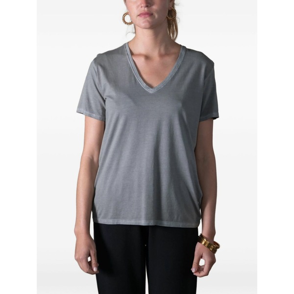 作り名 御召しもの レディース ティーシャツ トップス Romy faded v-neck short-sleeve t-shirt Grey