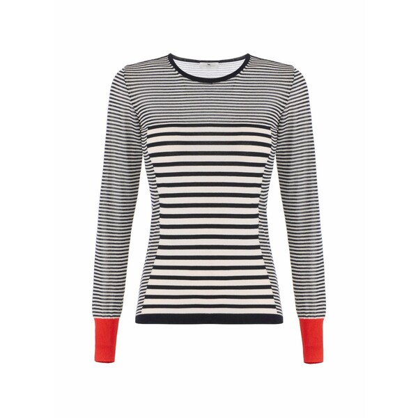 エリザベスフランキ レディース ティーシャツ トップス Striped crew-neck top Red