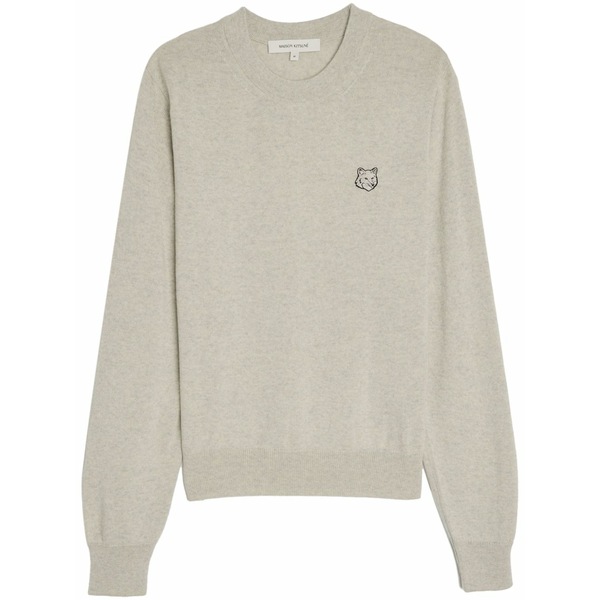 住み家 稲荷 レディース 編み物\u0026プルオーバー アウター Logo-embroidered merino jumper Neutrals