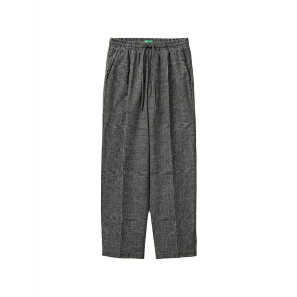 ベネトン  レディース 心地よいズボン下 ボトムス Prince of wales check-pattern straight-leg trousers Grey