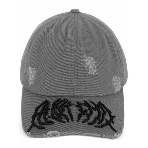 ヘリオットエミル メンズ 鳥打ち帽 付属物 Distressed-effect baseball cap Grey