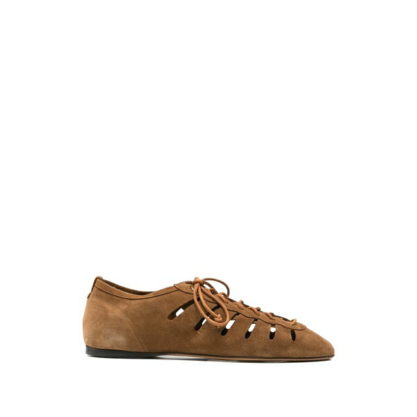 イザ呼びりん マラン レディース サンダル シューズ Leyza laced cut-out ballet flats Brown
