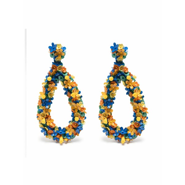 ラ・ダブル・ジェイ レディース ピアス&イヤリング アクセサリー Confetti macro flower earrings Blue|asty