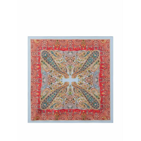 エトロ メンズ マフラー・ストール・スカーフ アクセサリー Paisley-print silk pocket square scarf Red｜asty