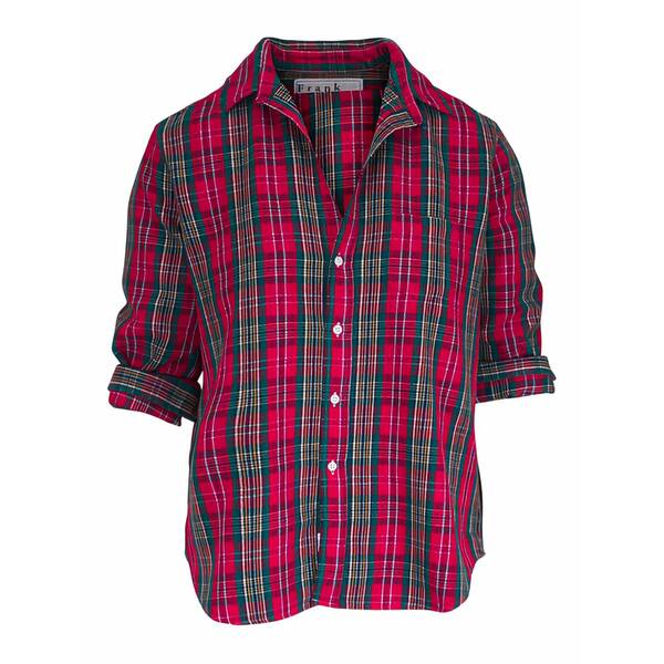 簡明直截 ＆ アイリーン レディース プルオーバー トップス Plaid-pattern shirt Red