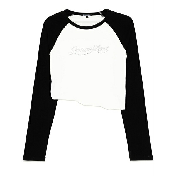 グラウンド ゼロ メンズ Tシャツ トップス Crystal-embellished t-shirt White|asty