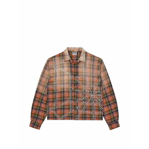 頭を覆う物 メンズ プルオーバー トップス Crystal-embellished pumpkin patch shirt Orange