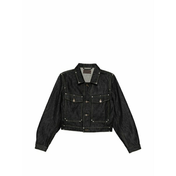 ルメール レディース 上衣＆上衣 アウター Stud-embellished cropped denim jacket Blue