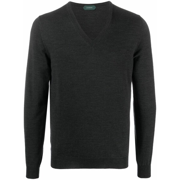 ザノーネ メンズ 編み物\u0026スウェーター アウター V-neck virgin-wool jumper  Grey