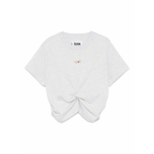 イズエ レディース ティーシャツ トップス Knotted t-shirt Grey