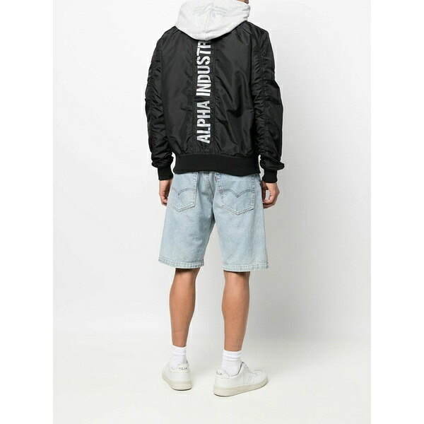 アルファインダストリーズ メンズ 上衣＆上衣 アウター Logo print bomber jacket Black