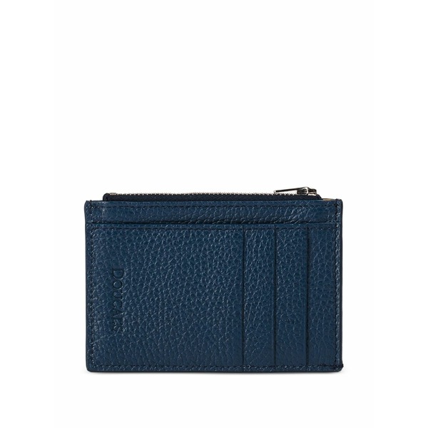 ドンカルズ メンズ 札入れ 佩び物 Tumbled leather zip card holder Blue